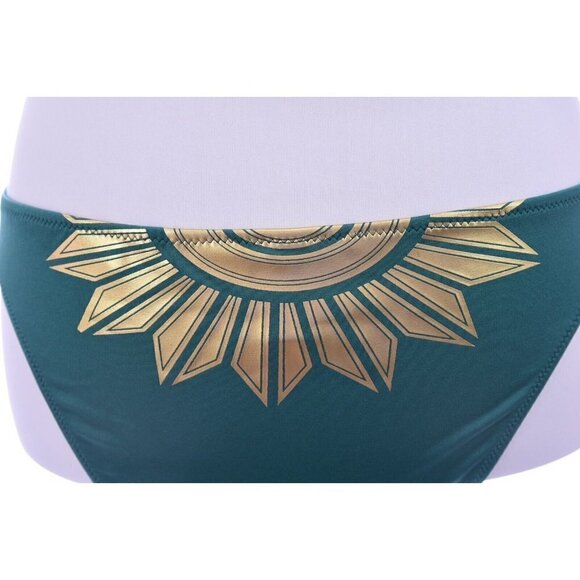 Charlie by Matthew Zink MZ Foil Vita Halter Bikini 2pc Set Print Blue Sz Large - Picture 9 of 12